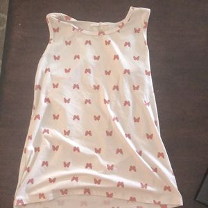 Cute worn butterfly tank top kids size L 14